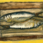 "Dos sardinas II", óleo sobre tabla, 23x28 cm (1999)