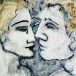 "Pareja en gris", óleo sobre tabla, 22x20 cm, (2003)