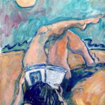 "Lectora el la playa ", óleo sobre papel, 42 x30 cm, (2008)