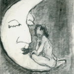 "Luna dormida", grafito sobre cartulina, 16x11 cm, (2009)